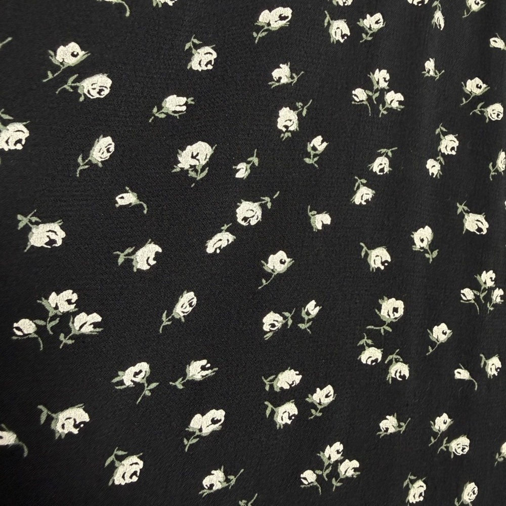 Hollister Black Ditsy Floral Midi Slip Dress Womens Small Tie Front Boho Chic - Picture 7 of 12